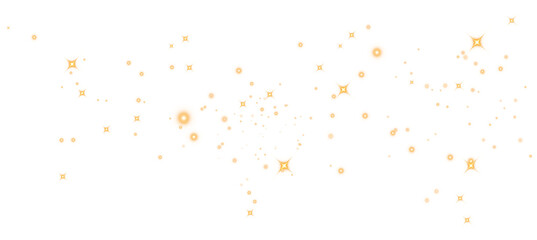 Yellow sparks glitter special light effect. Sparkles on transparent background. Christmas abstract pattern. Sparkling magic dust particles. PNG.