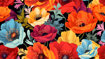 beautiful fantasy vintage wallpaper botanical flower ,vintage motif for floral print digital background.generative ai.