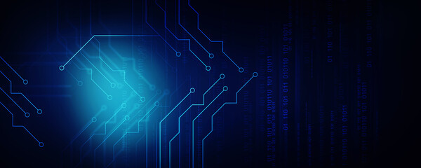 2d illustration Abstract futuristic electronic circuit technology background