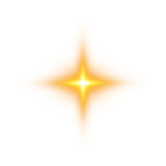 Fototapeta premium Golden star and sparks isolated on transparent background. Flares and sunbursts. Glowing light effects. PNG.