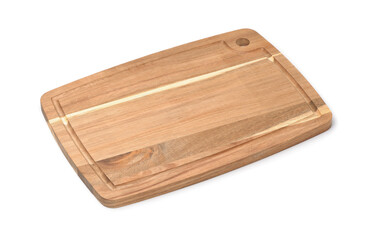 Empty wood cutting board with juice groove