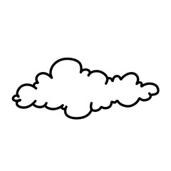 Hand drawn Clouds. Coloring book. Vector line illustration