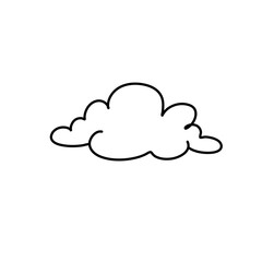 Hand drawn Clouds. Coloring book. Vector line illustration