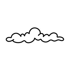 Hand drawn Clouds. Coloring book. Vector line illustration