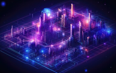 Obraz premium 3d infographic of a industry complex