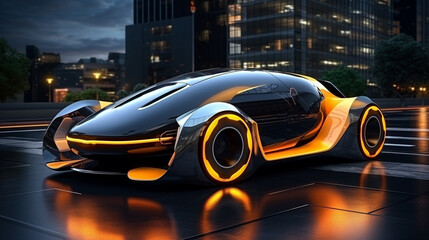 EV car technology for the future.3D rendering.