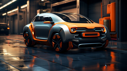 Obraz premium EV car technology for the future.3D rendering.