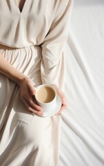 Girl with cup of coffee