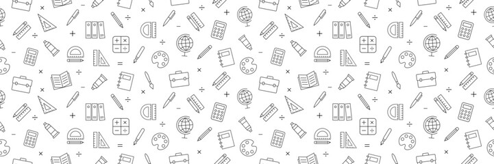 School pattern background. School seamless pattern icon. Stock vector