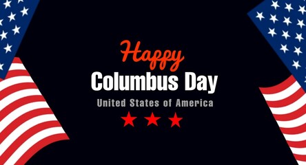 Columbus Day sale promotion, advertising, poster, banner, template with American flag. Columbus day wallpaper. Voucher discount