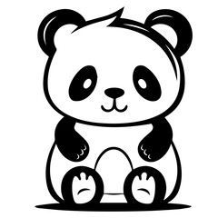 panda bear. Cartoon outlined design