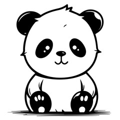 panda bear. Cartoon outlined design