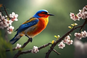 robin bird on branch