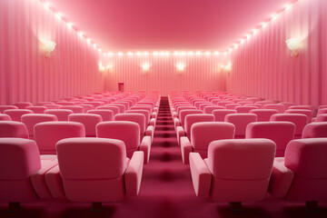 Empty pink conference hall