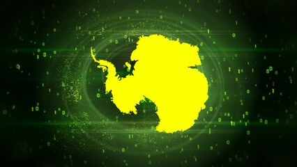 Antarctica Map on Digital Technology Background
