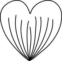 Doodle heart. Romantic coloring page element