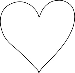 Doodle heart. Romantic coloring page element