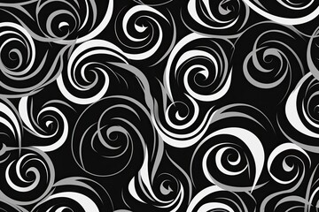 Obraz premium black and white seamless pattern