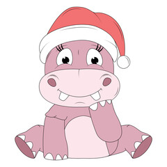 cute hippo animal cartoon