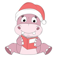 cute hippo animal cartoon