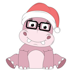 cute hippo animal cartoon