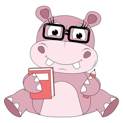 cute hippo animal cartoon