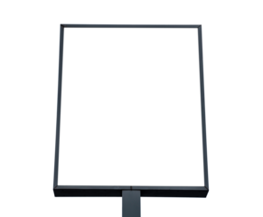 Blank billboard isolated on transparent background, PNG