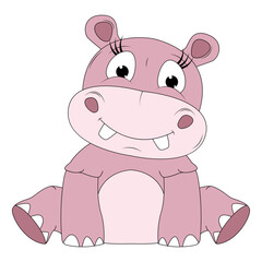 Obraz na płótnie Canvas cute hippo animal cartoon