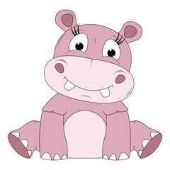 cute hippo animal cartoon
