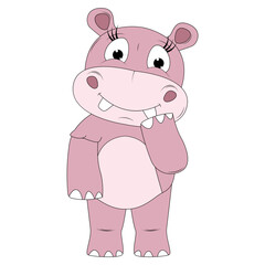 Fototapeta na wymiar cute hippo animal cartoon