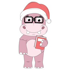 cute hippo animal cartoon