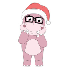 cute hippo animal cartoon