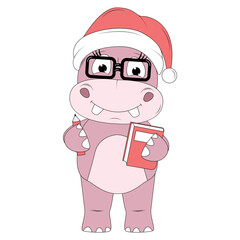 cute hippo animal cartoon