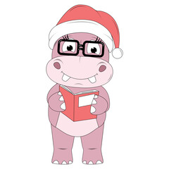 cute hippo animal cartoon