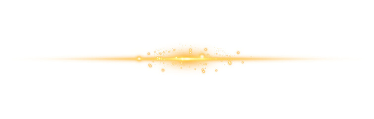 Yellow horizontal lens flares. Laser beams, horizontal light rays. Beautiful light flares. Glowing streaks on transparent background. PNG. © Orange Sky