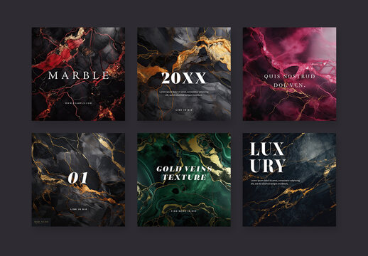 Luxury Marble Social Media Layouts With Generative Ai and Decorative Font Styles