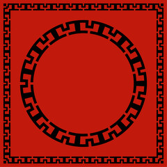 Asian style premium pattern with circle and frame