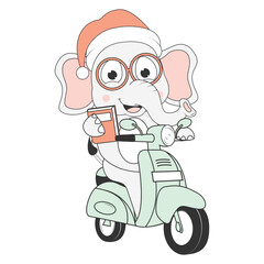 cute elephant cartoon ride motorcycle