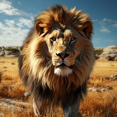 
fierce lion in africa cinematic realistic 4k