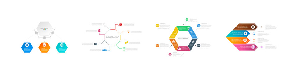 Infographic elements collection. Business process. Infographics Elements data visualization. Vector illustration
