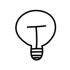 Hand drawn bulb line. Trendy stroke signs for website, apps and UI.