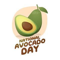 National avocado day design template good for greeting. Avocado design. Avocado illustration. National avocado day greeting template. flat design.