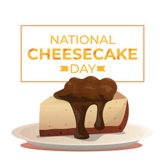 National cheesecake day design template good for greeting. Cheese vector illustration. Flat cheese design. cheesecake vector design. Cheesecake image.