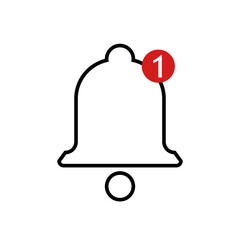 Notification bell. Vector, flat design. Message, alarm, ring, call, reminder.
