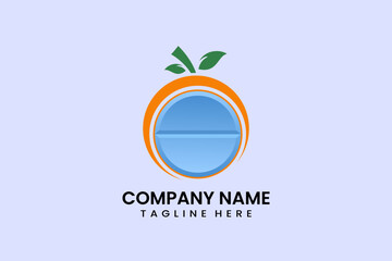 Flat vector orange medicine logo modern style template