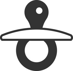 Nipple pacifier icon on white background. Line style vector illustration.