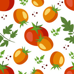 pattern with tomatoes  vector illustration