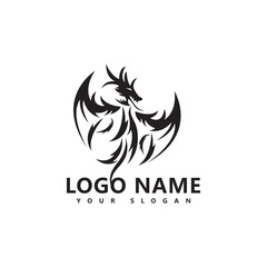 abstract logo design with  dragon