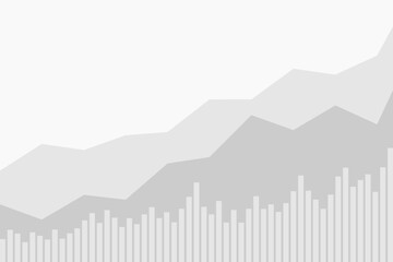Financial chart background. Vector illustration of charts and trends in gray tones.	
