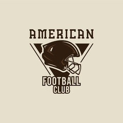 american football logo helmet vintage vector illustration template icon graphic design. sport sign or symbol for club or league tournament